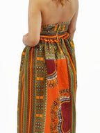 Deep Orange African Dashiki Dress