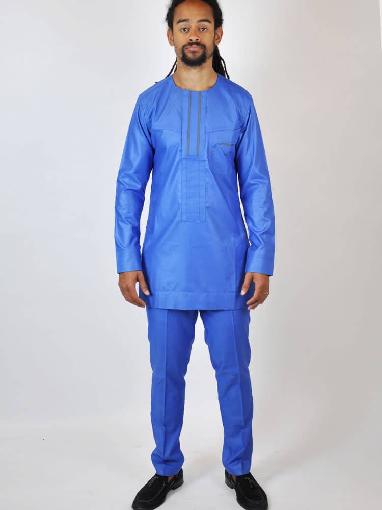 Royal Blue African Men Authentic Suit