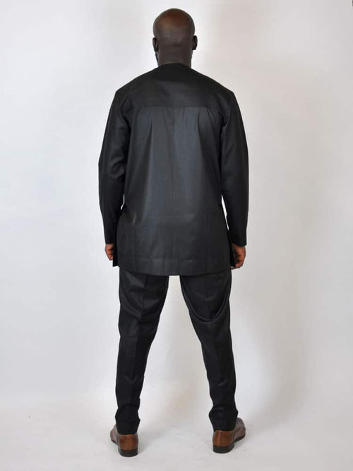Abrafo Black & Gold Traditional African Suit