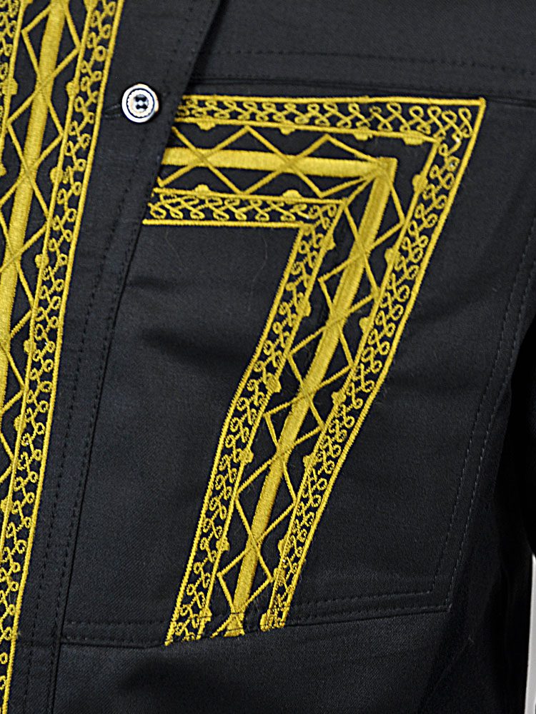 Abrafo Black & Gold Traditional African Suit