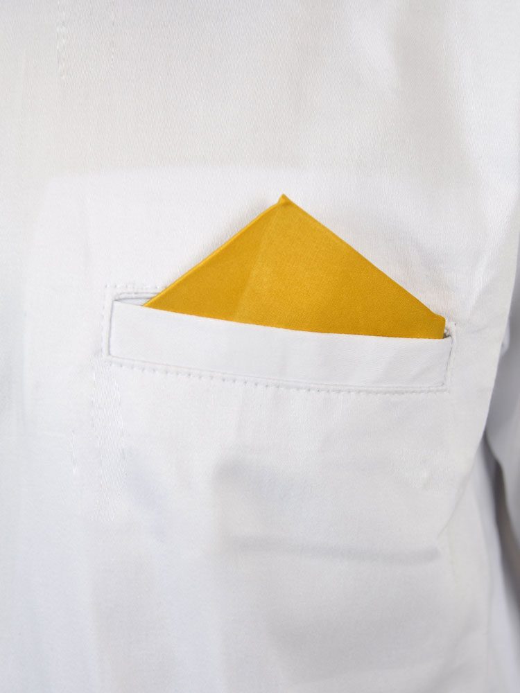Fumnanya White Polished Cotton & Gold Embroidery Shirt