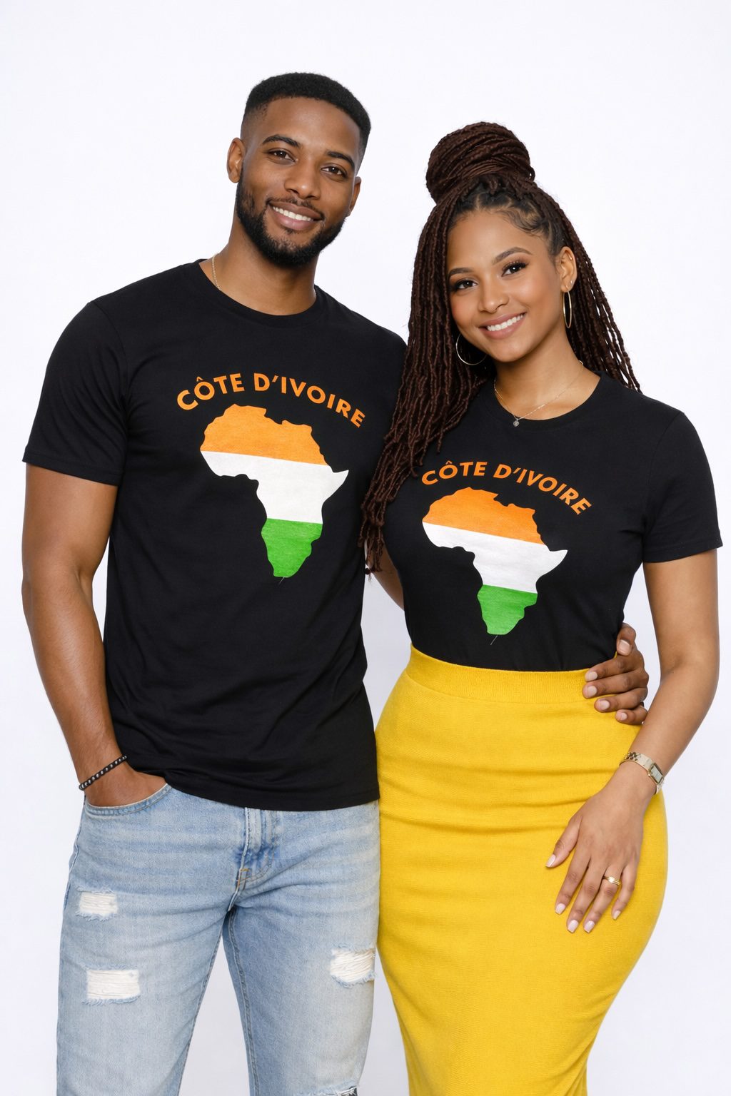 Ivoire Coast Black Crew Neck Unisex Top