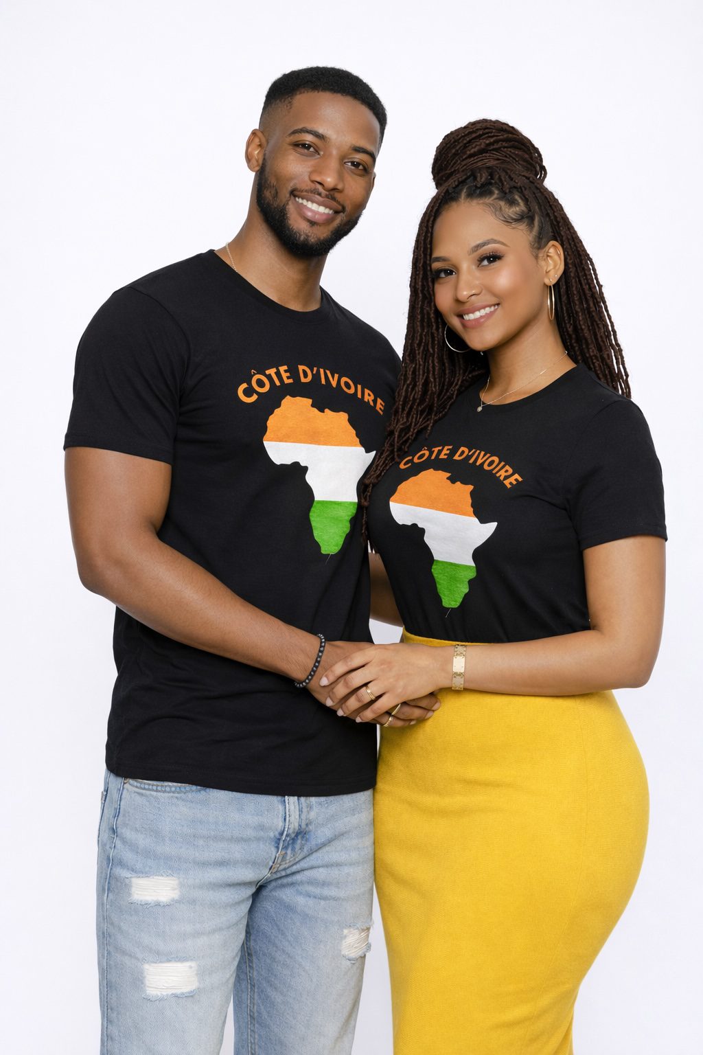 Ivoire Coast Black Crew Neck Unisex Top