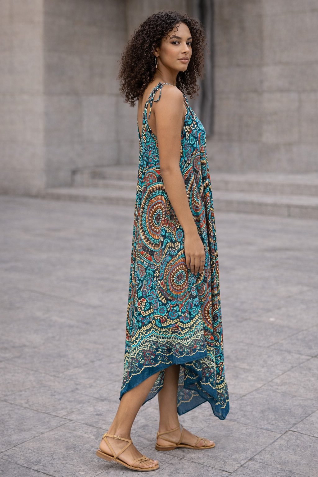 Free Size Bohemian Patchwork Wide-Leg Jumpsuit  - Nanfile