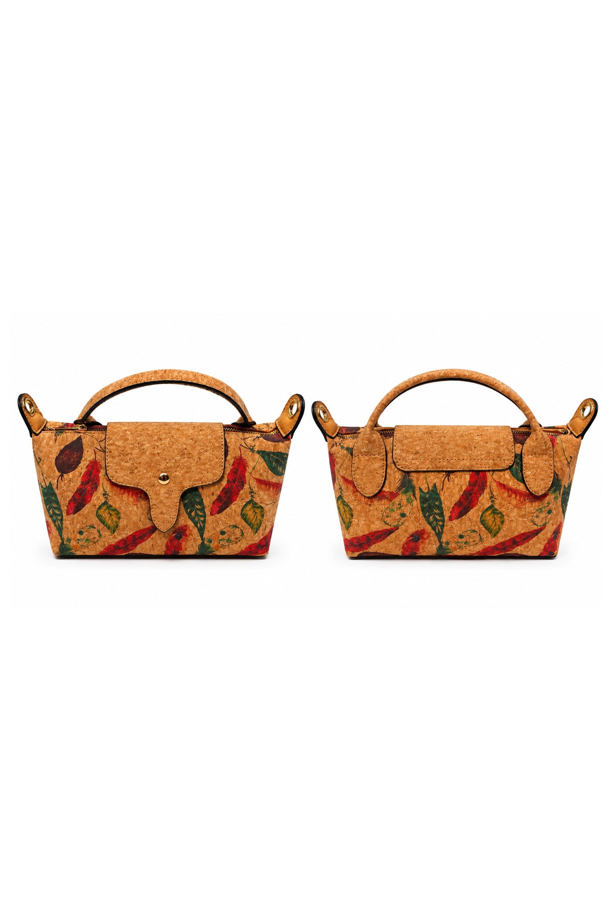 Printed Cork Mini Handbag – Top Handle & Crossbody Bag