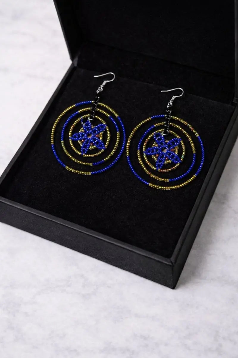 Molly Multi-Colour Circle Dangle Kenyan Beaded Earrings