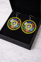 Teardrop Red, White and blue Kenyan Beaded Earrings