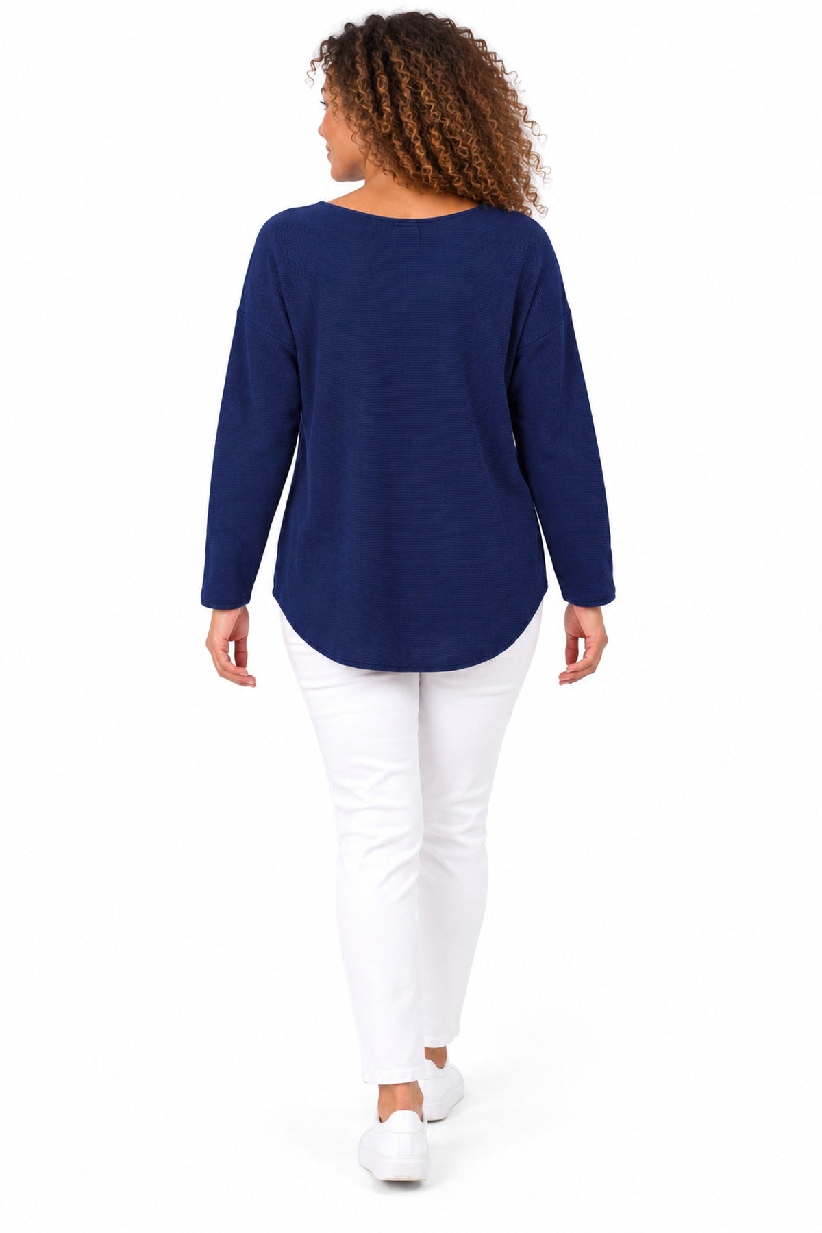 Women's Relaxed Fit Long Sleeve Textured Top – Available in Multiple Colours