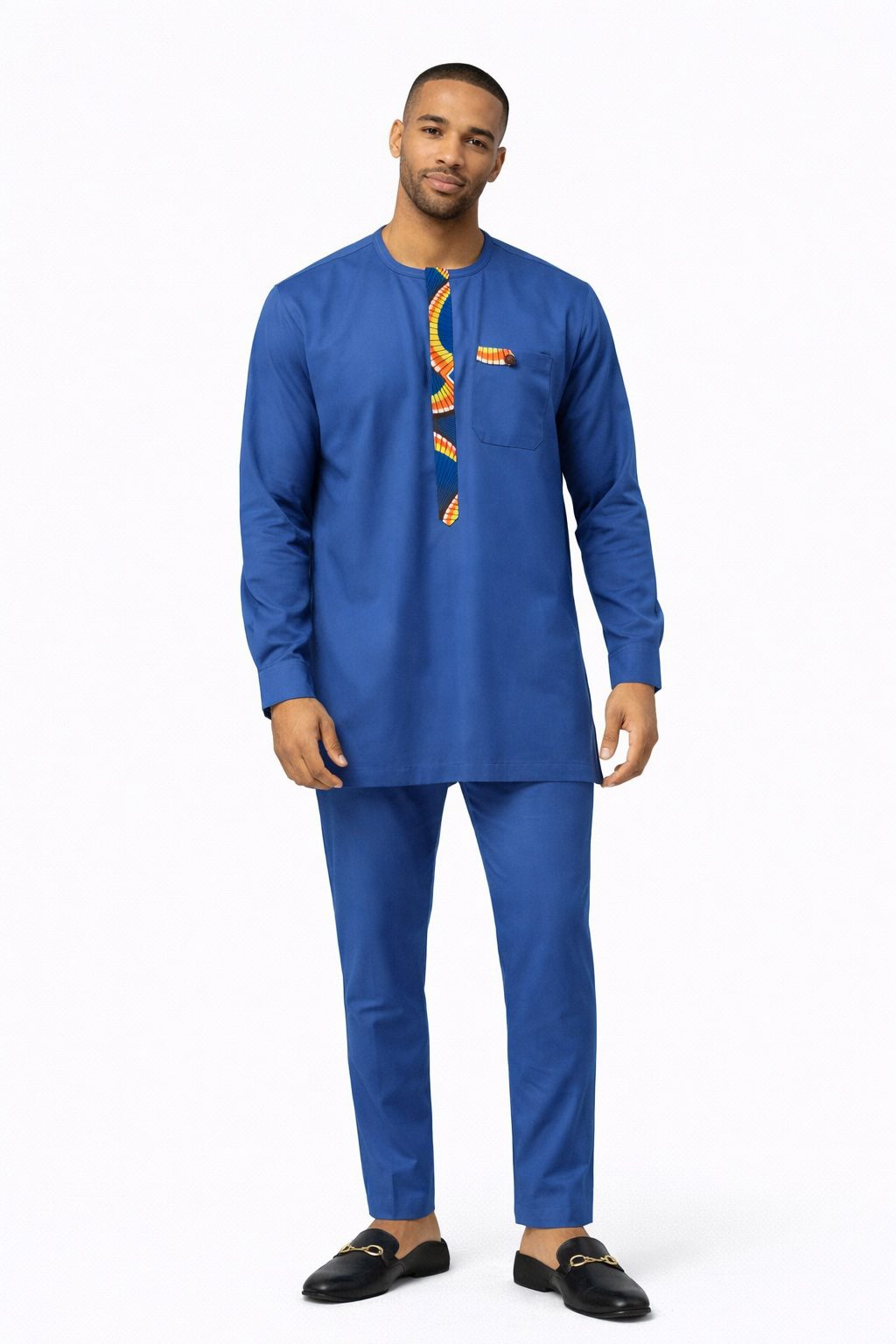 Men’s Embroidered Traditional Top and Trouser Set