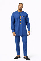 Men’s Embroidered Traditional Top and Trouser Set