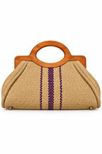 Oyé African-Inspired Woven Handbag with Wooden Handles – Elegant Statement Bag