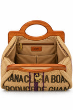 Oyé African-Inspired Woven Handbag with Wooden Handles – Elegant Statement Bag