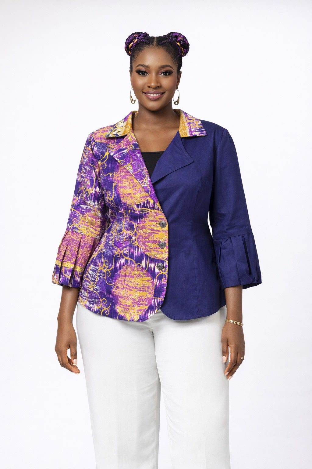 Royal Blue & Purple African Print Statement Jacket