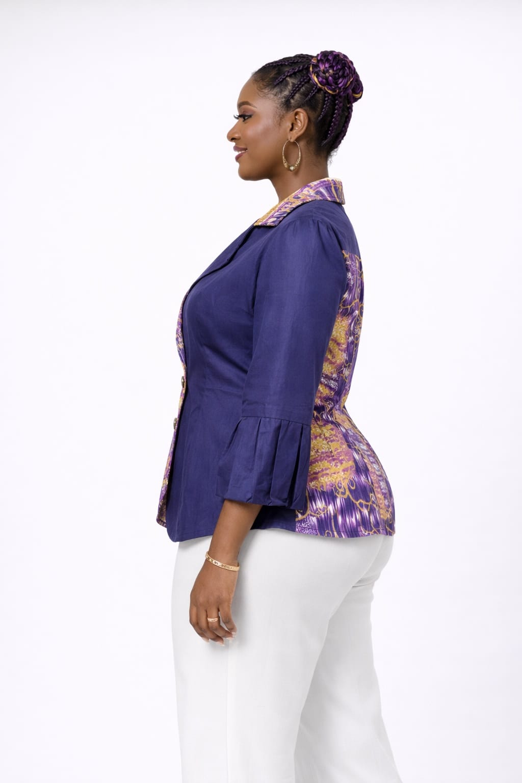 Royal Blue & Purple African Print Statement Jacket
