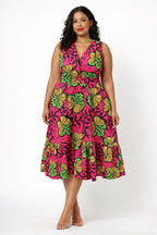 Women’s Pink Flared Midi Dress