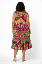 Women’s Pink Flared Midi Dress