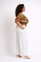African Ruffle Crop Top