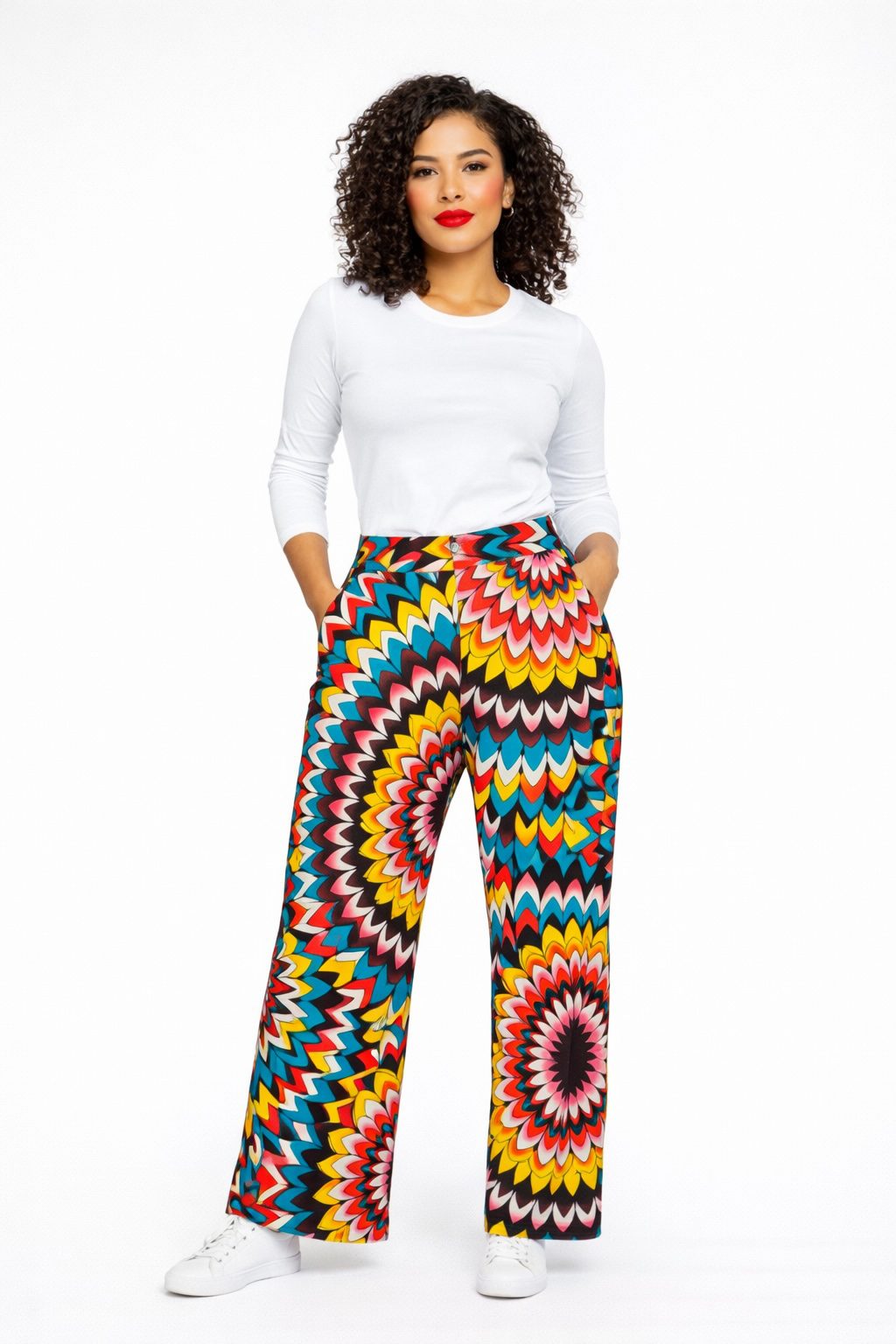 Ankara Print Wide-Leg Trousers