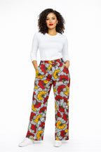 Ankara Print Wide-Leg Trousers