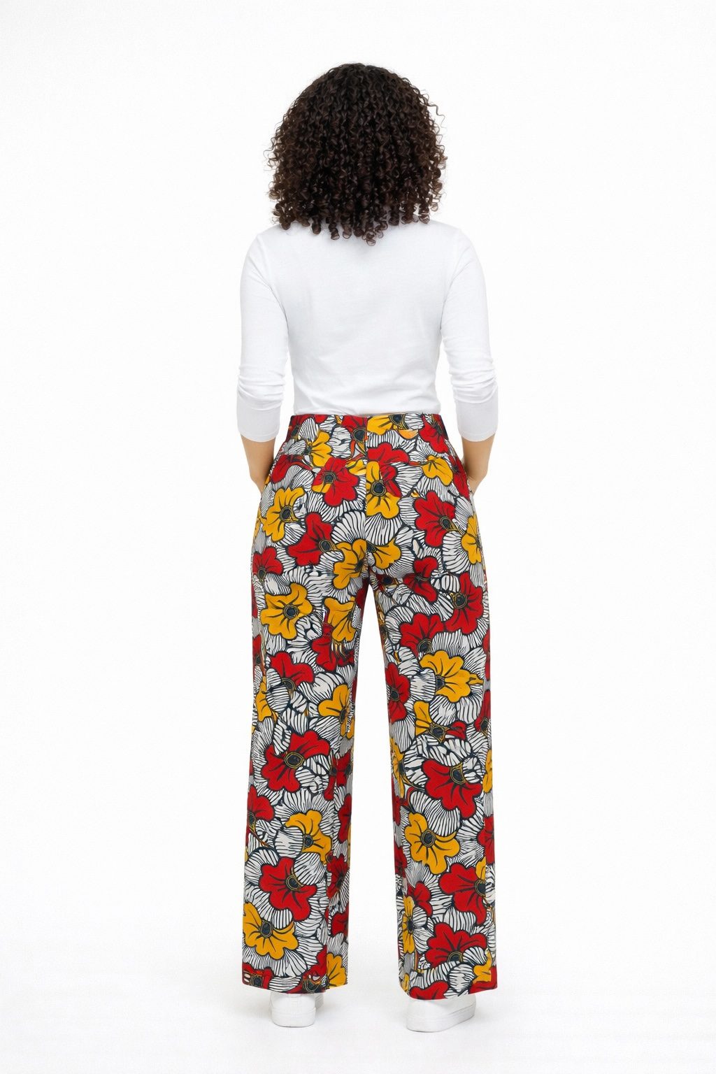 Ankara Print Wide-Leg Trousers