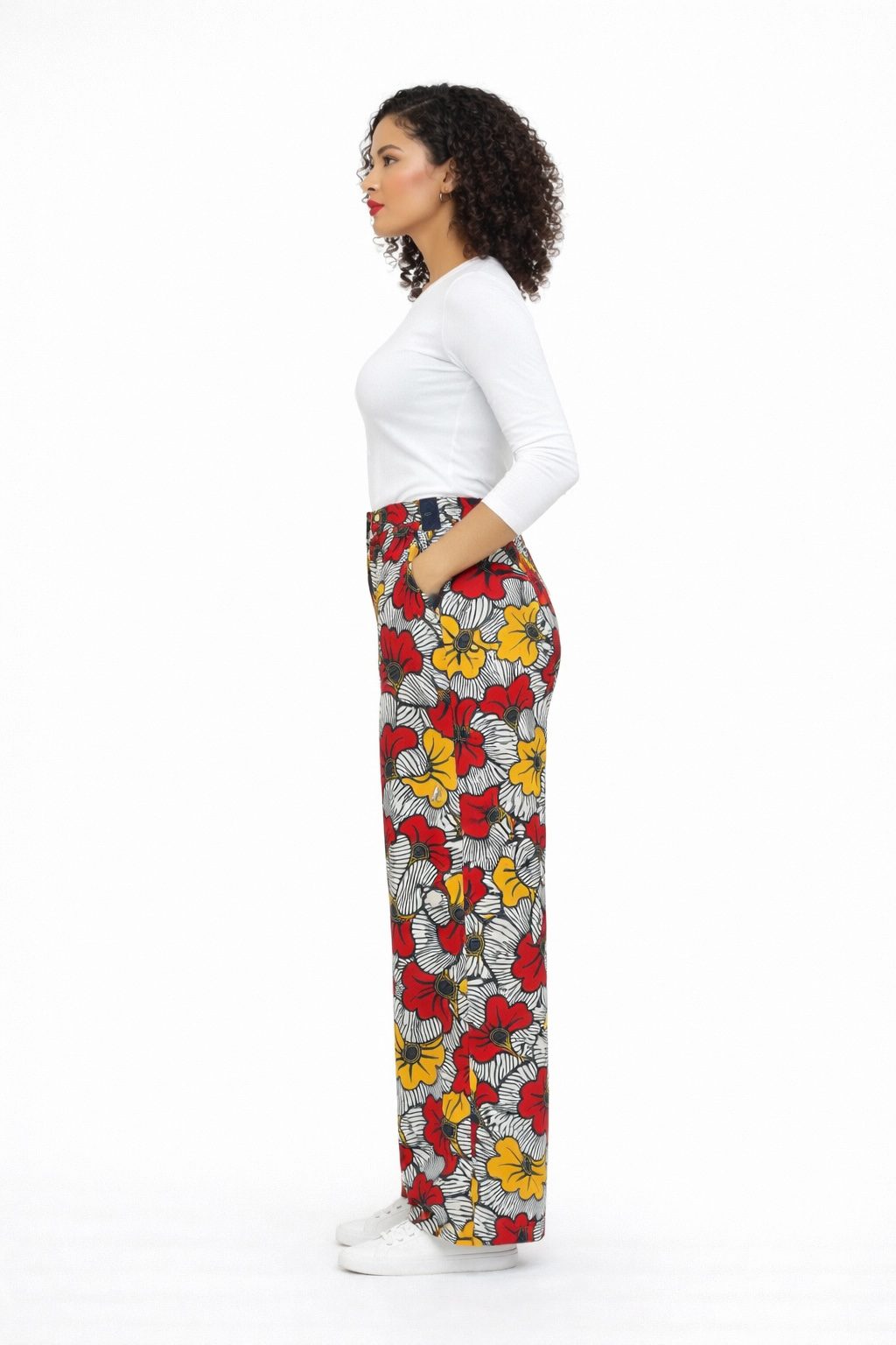 Ankara Print Wide-Leg Trousers