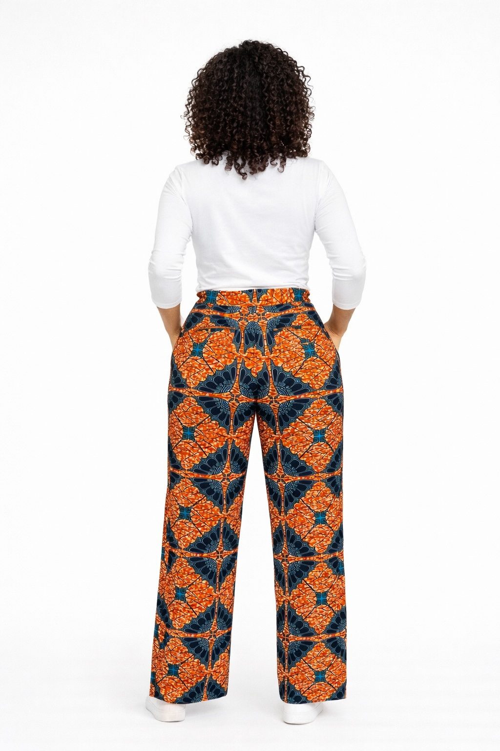 Ankara Print Wide-Leg Trousers