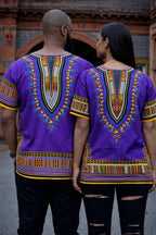 Men's Purple African Dashiki Loose Fit Shirt