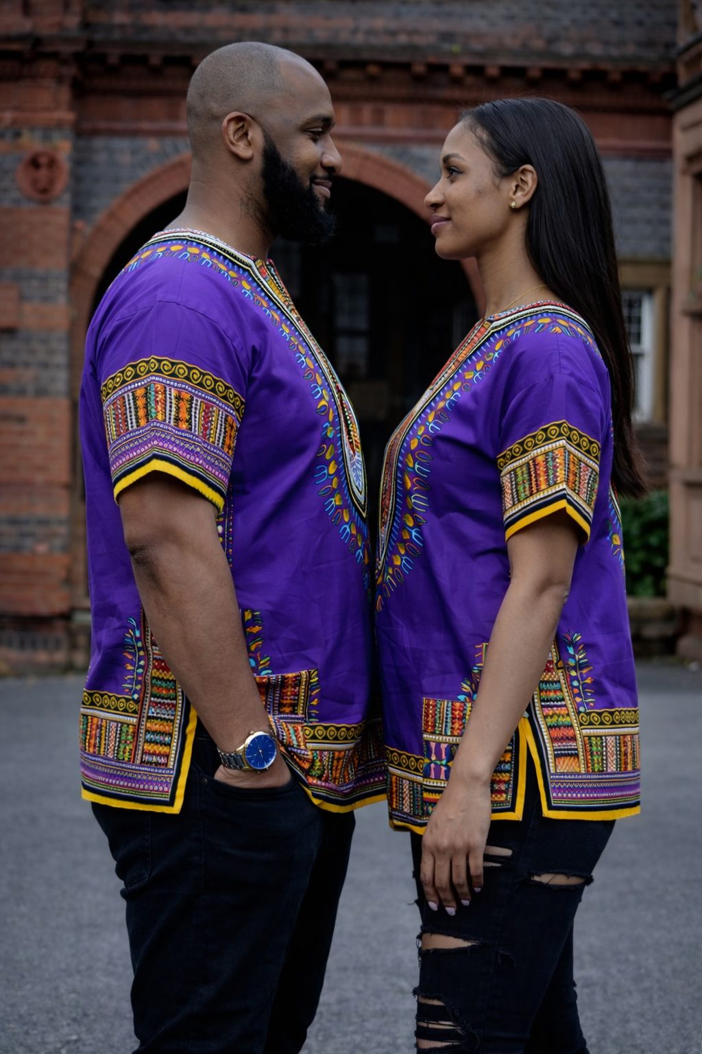 Men's Purple African Dashiki Loose Fit Shirt