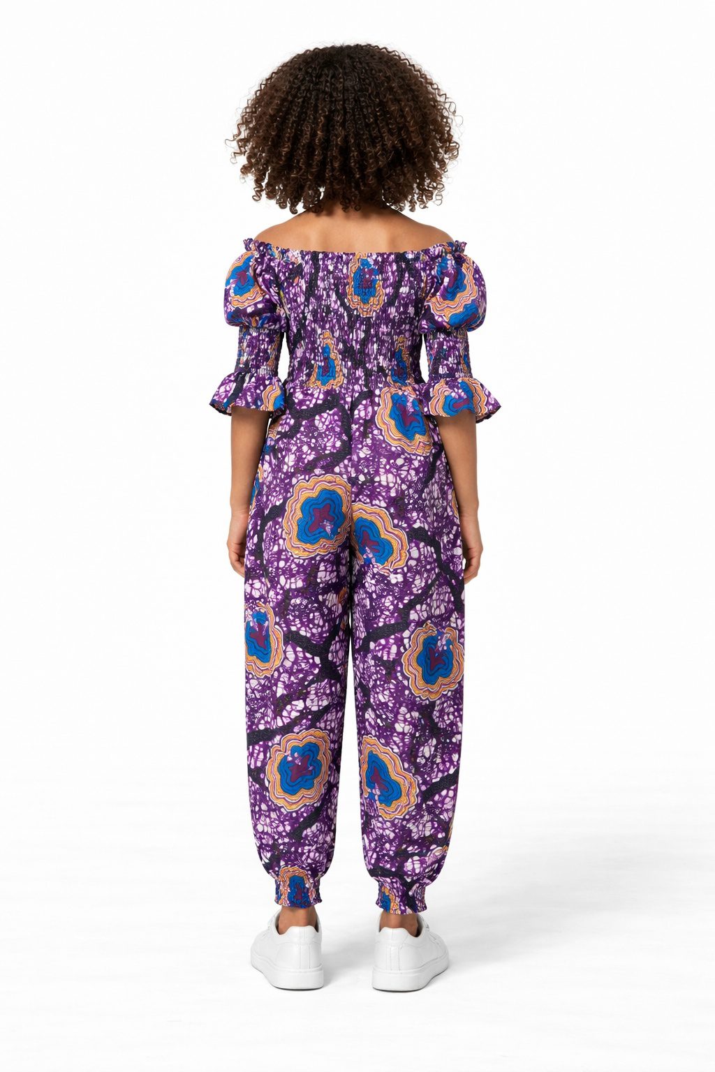 Joyce  Purple African Ankara Print Kid's Jumpsuit