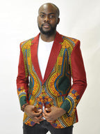 Mens Teboho Multi Authentic Dashiki Print Blazer