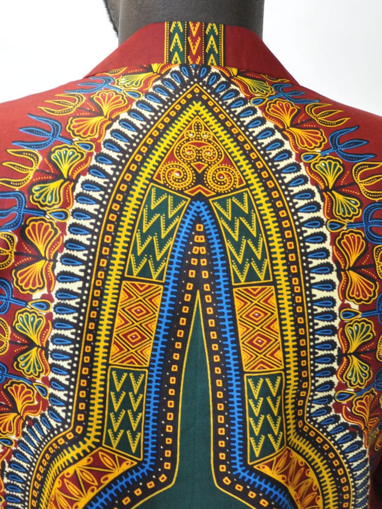 Mens Teboho Multi Authentic Dashiki Print Blazer