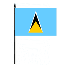 Saint Lucia Miniature Hand Flag