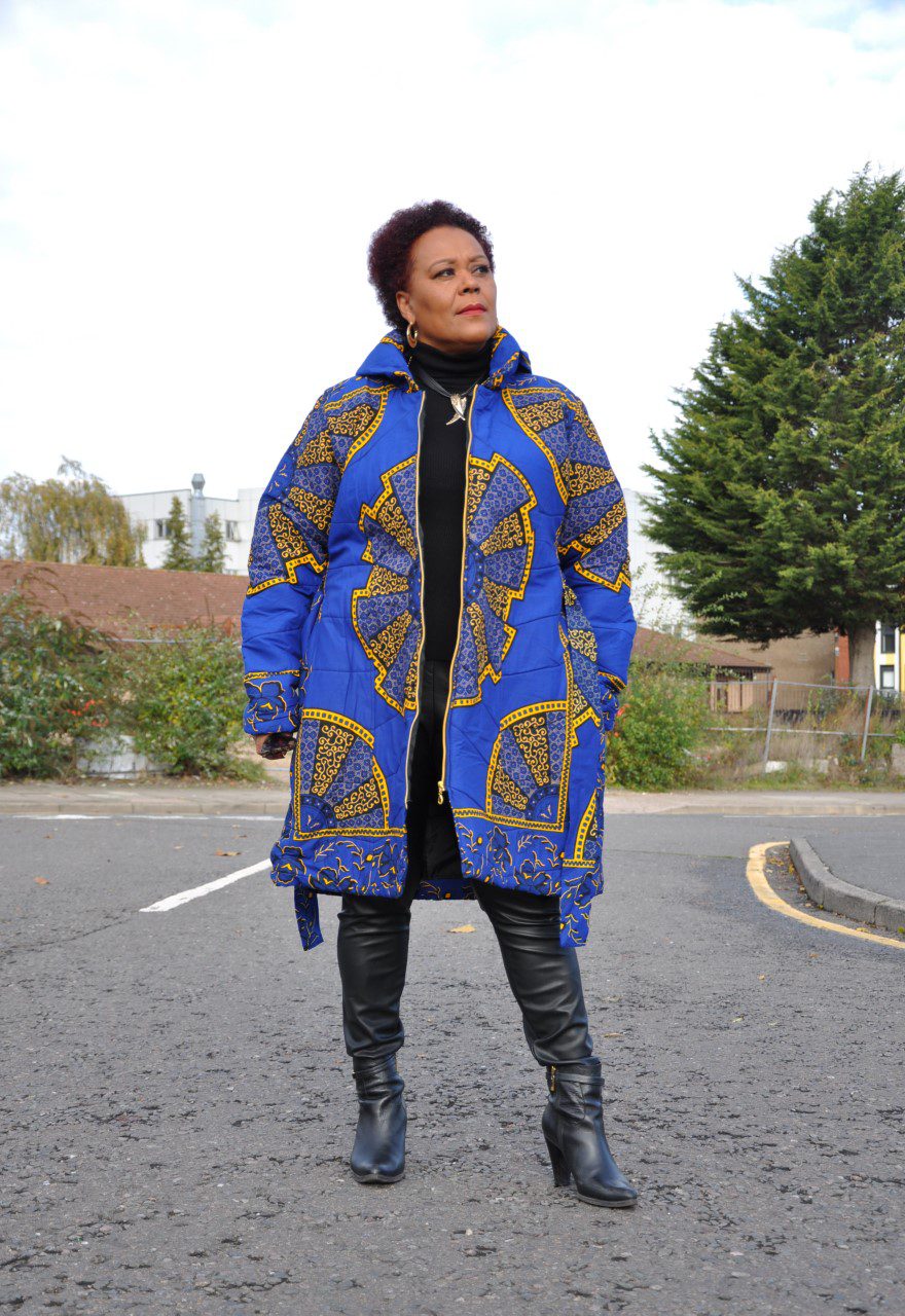 Akufo Blue & Gold Ankara Puffer Coat