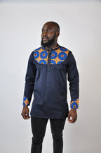 Subra African Print Stand Collar Shirt