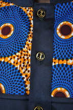 Subra African Print Stand Collar Shirt