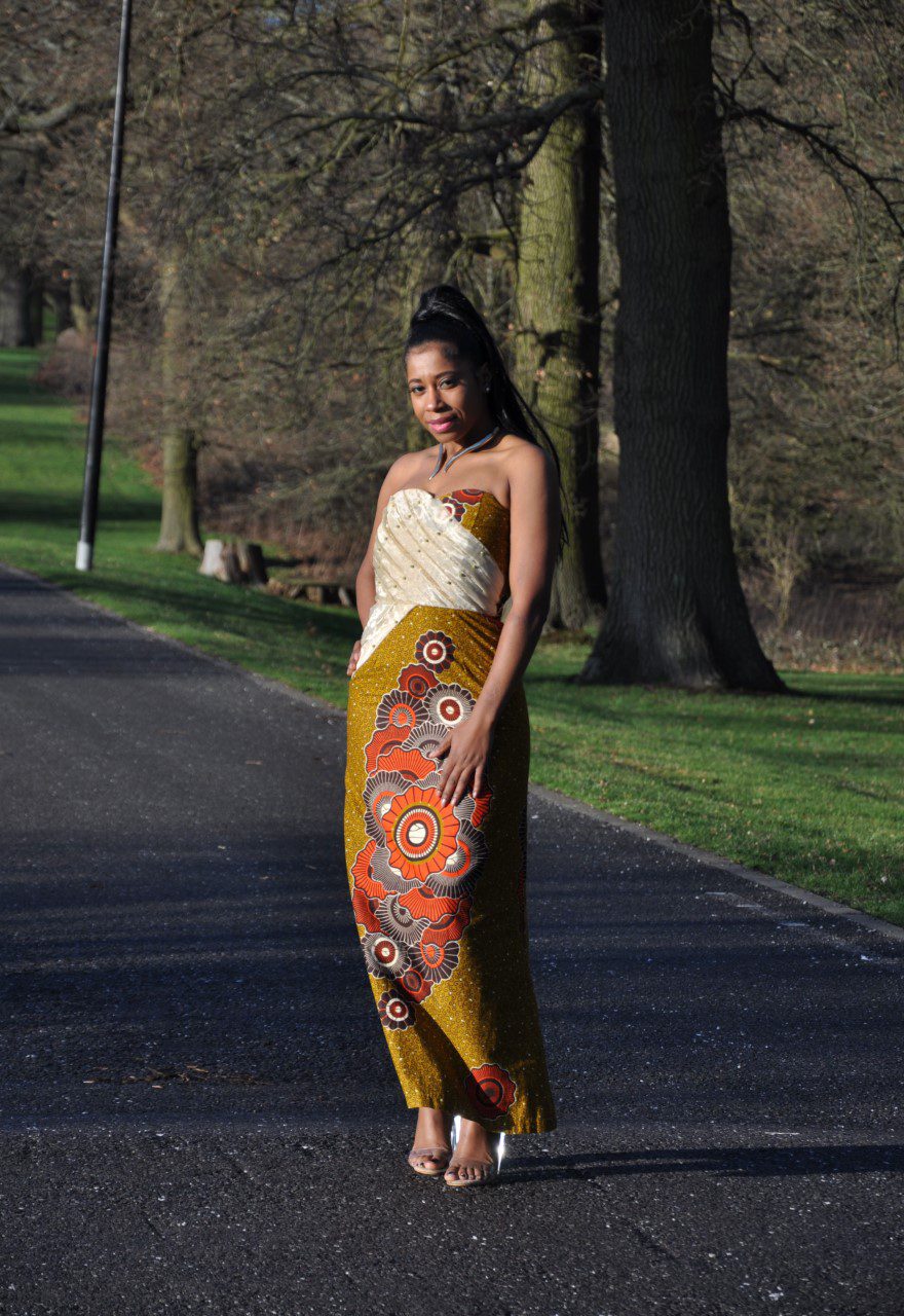 Ankara Lace Sweetheart Dress