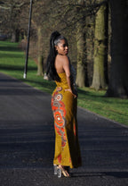 Ankara Lace Sweetheart Dress