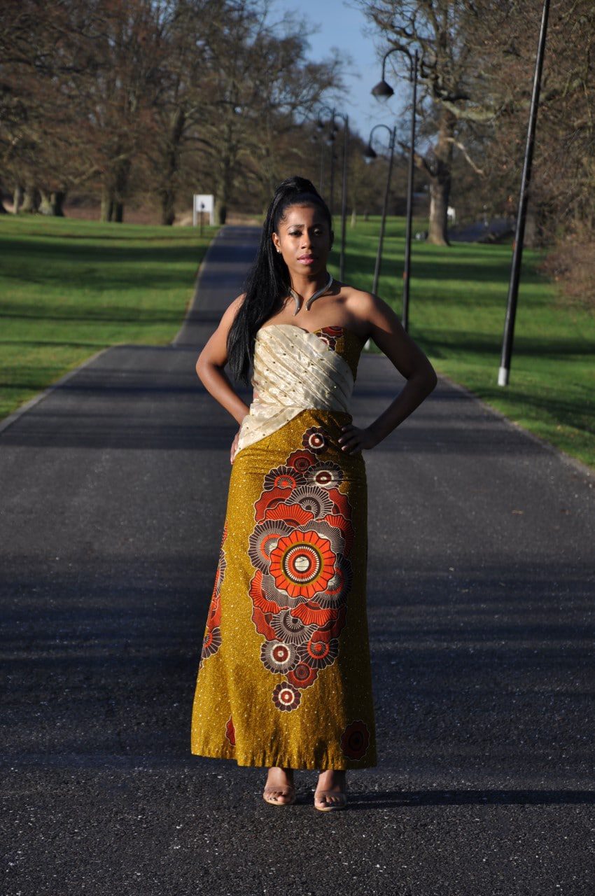 Ankara Lace Sweetheart Dress