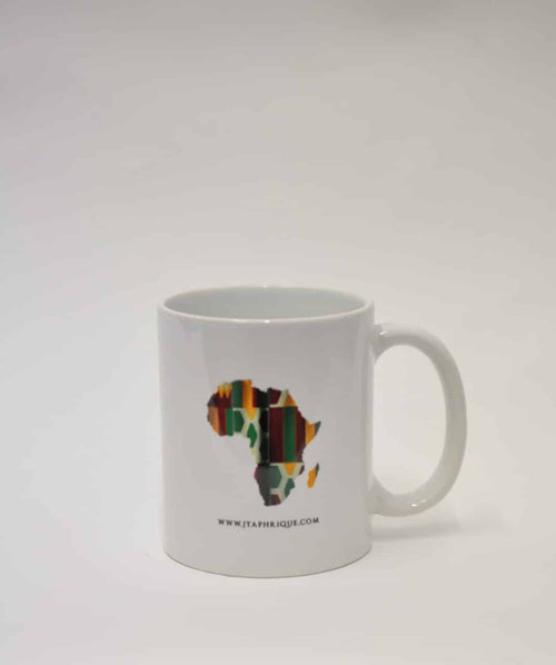 African Map Shaped Ankara Style Mug