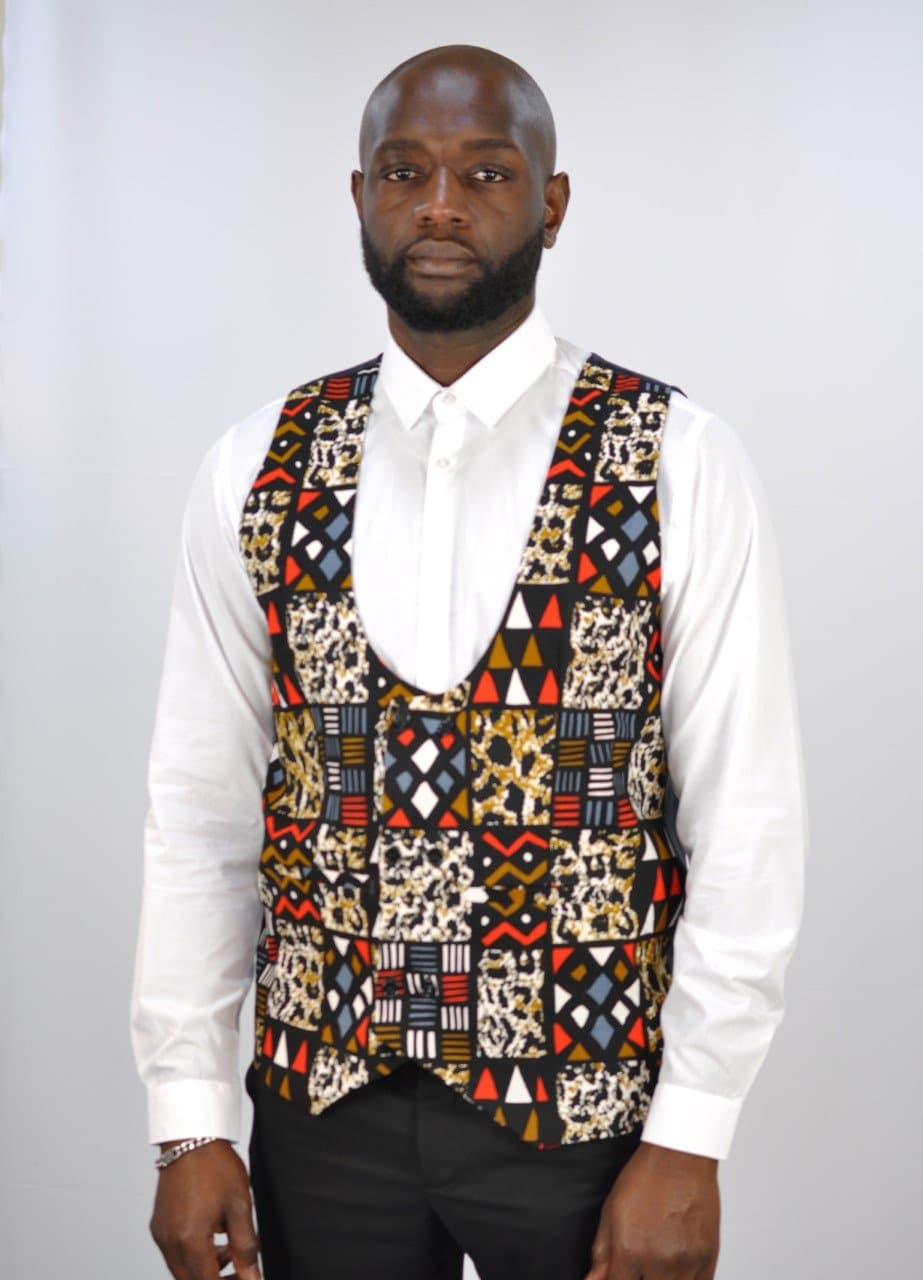 Low Neck Kitoko Ankara Waistcoat