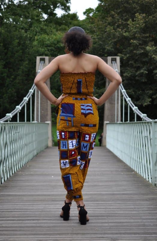 Vibrant Gathered Bandeau Abstract Ankara Print Jumpsuit