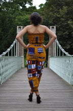 Vibrant Gathered Bandeau Abstract Ankara Print Jumpsuit
