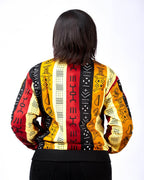 Kimani Ladies Kente Print Bomber Jacket