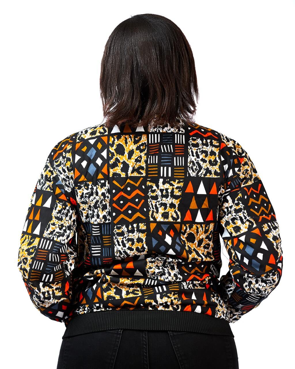 Unisex Kente Print Bomber Jacket