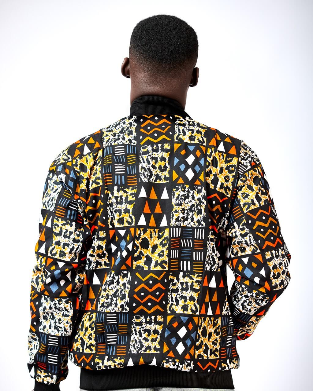 Unisex Kente Print Bomber Jacket
