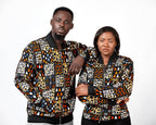 Unisex Kente Print Bomber Jacket