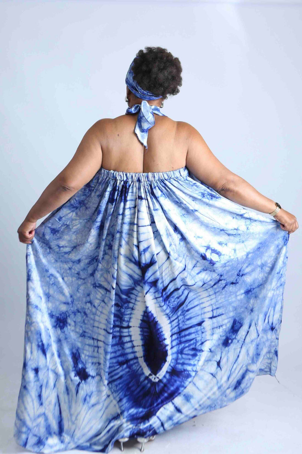 Tie-Dye Kaftan with Matching Headscarf- Sefa
