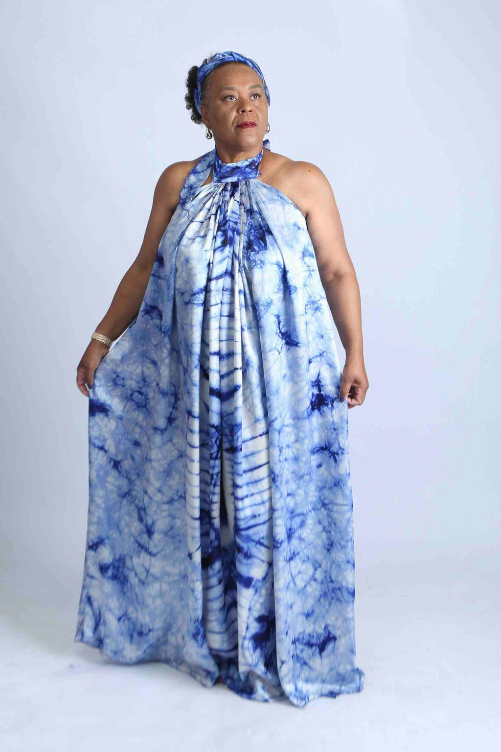 Tie-Dye Kaftan with Matching Headscarf- Sefa