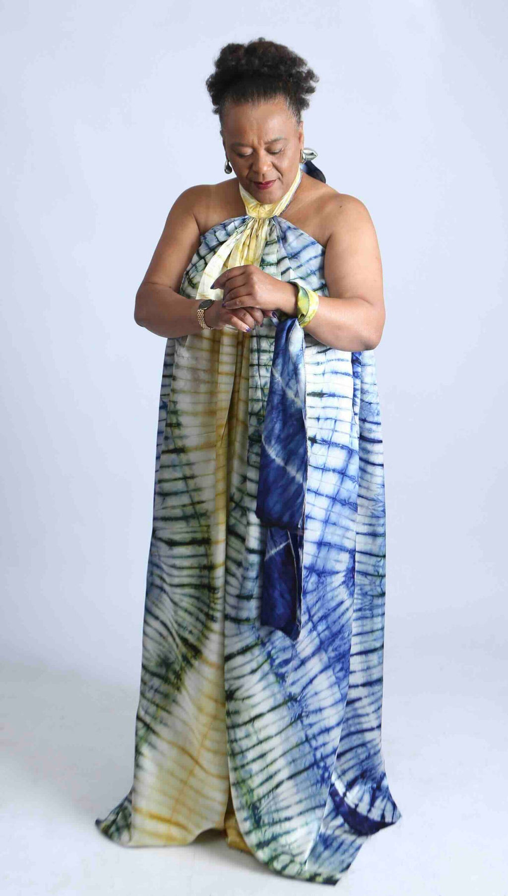 Tie-Dye Kaftan with Matching Headscarf- Sika