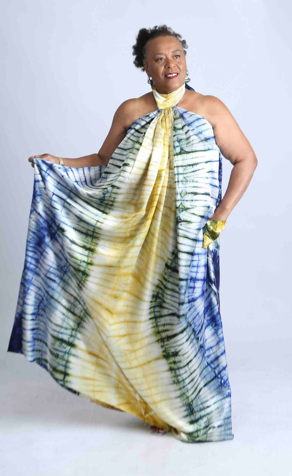 Tie-Dye Kaftan with Matching Headscarf- Sika